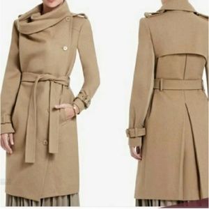 BCBGmaxazria Camel Wrap Drape Coat trench coat wool cashmere